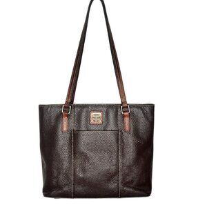 Dooney and Bourke Pebble Grain Small Lexington Shoulder Shopper Bag Dark Brown